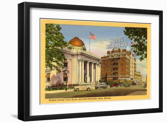Courthouse and Hotel Riverside, Reno, Nevada-null-Framed Art Print