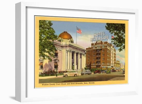 Courthouse and Hotel Riverside, Reno, Nevada-null-Framed Art Print