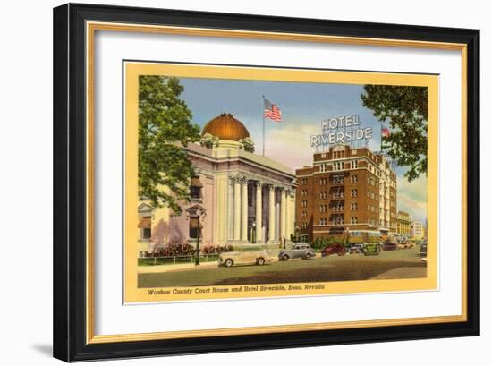 Courthouse and Hotel Riverside, Reno, Nevada-null-Framed Art Print