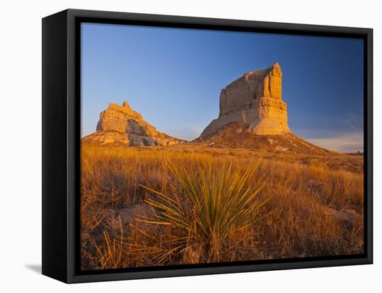 Courthouse and Jailhouse Rock Near Bridgeport, Nebraska, USA-Chuck Haney-Framed Premier Image Canvas