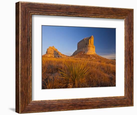 Courthouse and Jailhouse Rock Near Bridgeport, Nebraska, USA-Chuck Haney-Framed Photographic Print