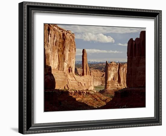 Courthouse Towers and Park Avenue, Arches National Park, Utah, USA-null-Framed Photographic Print