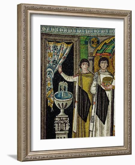 Courtiers by a Fountain (Mosaic)-Byzantine-Framed Giclee Print