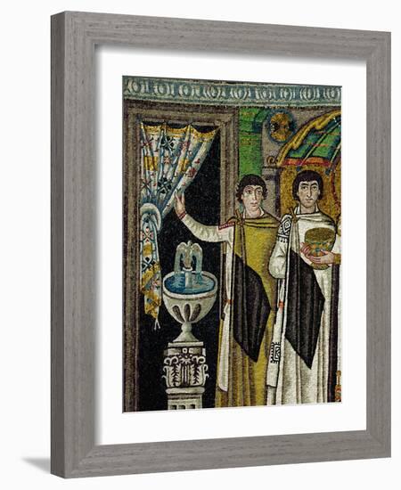 Courtiers by a Fountain (Mosaic)-Byzantine-Framed Giclee Print