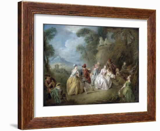 Courtly Scene in a Park, C.1730-35-Jean-Baptiste Joseph Pater-Framed Giclee Print