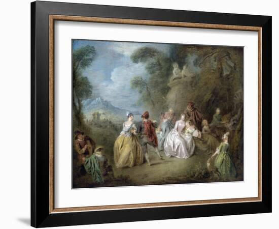 Courtly Scene in a Park, C.1730-35-Jean-Baptiste Joseph Pater-Framed Giclee Print