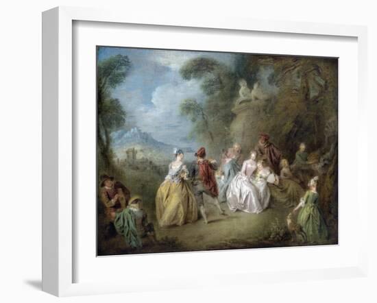 Courtly Scene in a Park, C.1730-35-Jean-Baptiste Joseph Pater-Framed Giclee Print