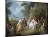 Courtly Scene in a Park, C.1730-35-Jean-Baptiste Joseph Pater-Mounted Giclee Print