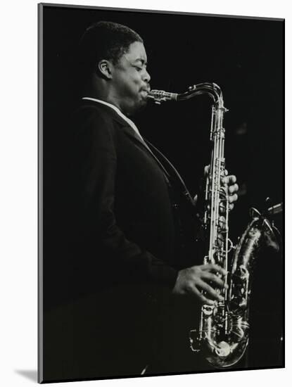 Courtney Pine Playing Tenor Saxophone at the Forum Theatre, Hatfield, Hertfordshire, 8 April 1987-Denis Williams-Mounted Photographic Print