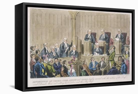 Courtroom Scene-Robert Cruickshank-Framed Premier Image Canvas