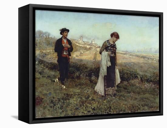 Courtship-Francesco Paolo Michetti-Framed Premier Image Canvas