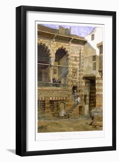 Courtyard, Al Hosh, in the House of Shiekh Sadat, Cairo, 1873-Frank Dillon-Framed Giclee Print