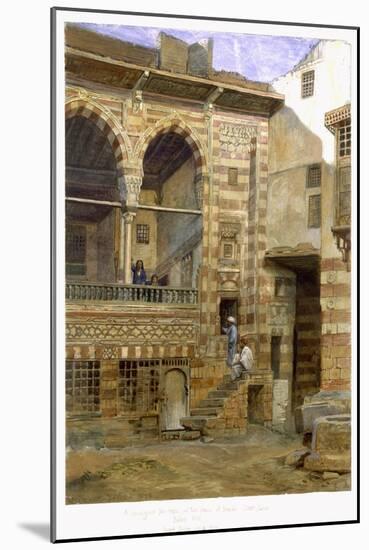 Courtyard, Al Hosh, in the House of Shiekh Sadat, Cairo, 1873-Frank Dillon-Mounted Giclee Print