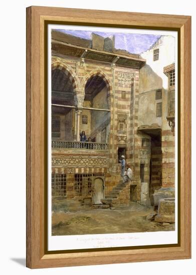 Courtyard, Al Hosh, in the House of Shiekh Sadat, Cairo, 1873-Frank Dillon-Framed Premier Image Canvas