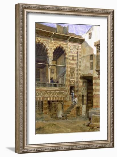 Courtyard, Al Hosh, in the House of Shiekh Sadat, Cairo, 1873-Frank Dillon-Framed Giclee Print