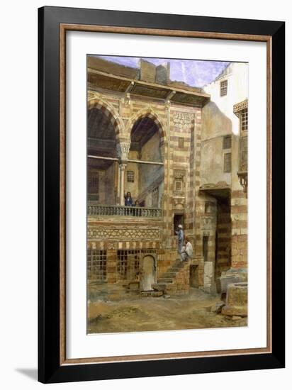 Courtyard, Al Hosh, in the House of Shiekh Sadat, Cairo, 1873-Frank Dillon-Framed Giclee Print