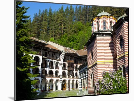 Courtyard, Dormitories and Church of the Nativity, Rila Monastery, UNESCO World Heritage Site, Nest-Dallas & John Heaton-Mounted Photographic Print