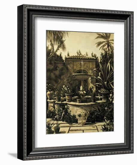 Courtyard Fountain-David Parks-Framed Art Print