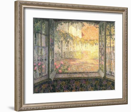 Courtyard from a Window-Henri Eugene Augustin Le Sidaner-Framed Art Print