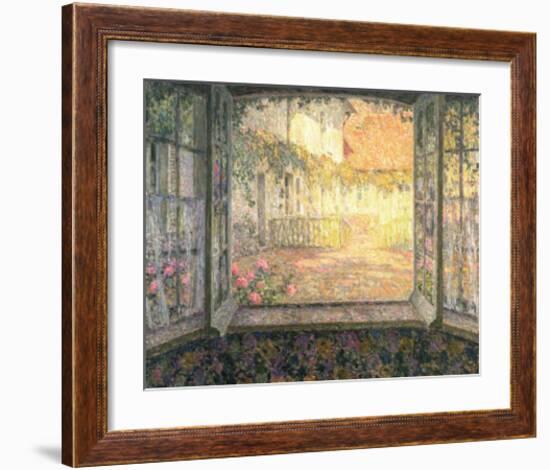 Courtyard from a Window-Henri Eugene Augustin Le Sidaner-Framed Art Print