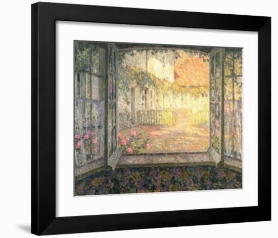 Courtyard from a Window-Henri Eugene Augustin Le Sidaner-Framed Art Print