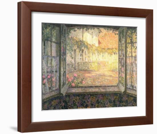 Courtyard from a Window-Henri Eugene Augustin Le Sidaner-Framed Art Print