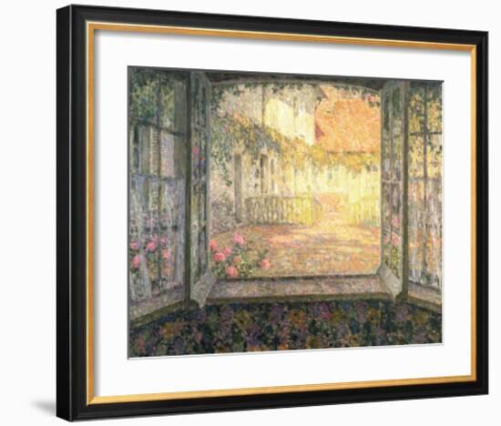 Courtyard from a Window-Henri Eugene Augustin Le Sidaner-Framed Art Print