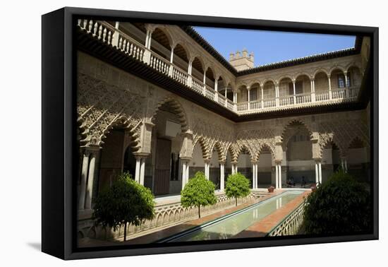 Courtyard Garden, Alcazar, UNESCO World Heritage Site, Seville, Andalucia, Spain, Europe-Peter Barritt-Framed Premier Image Canvas