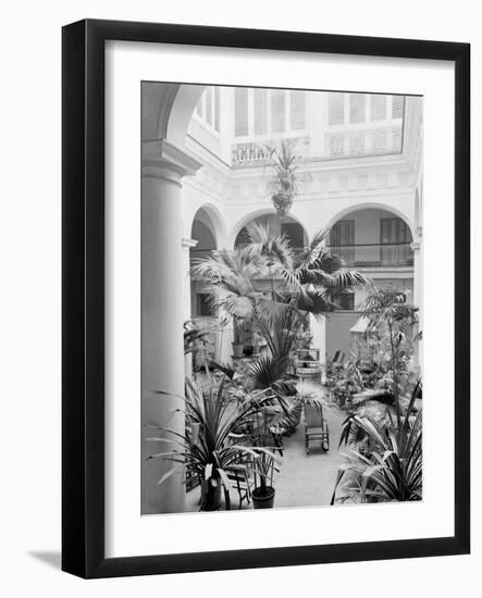 Courtyard, Hotel Florida, Havana, Cuba-null-Framed Photo