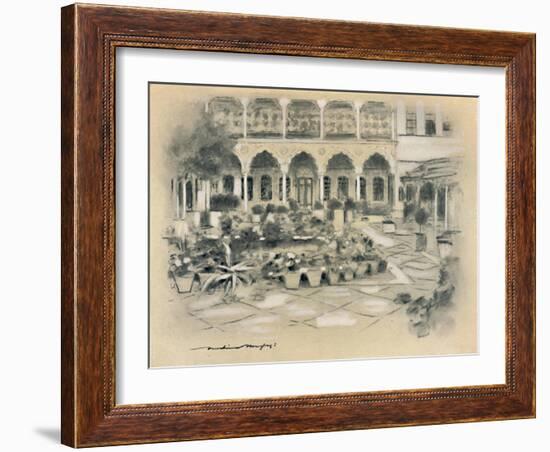 'Courtyard in Damascus', 1903-Mortimer L Menpes-Framed Giclee Print