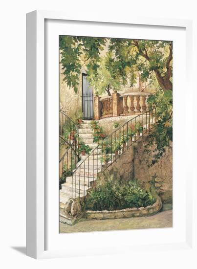 Courtyard in Provence-Roger Duvall-Framed Art Print