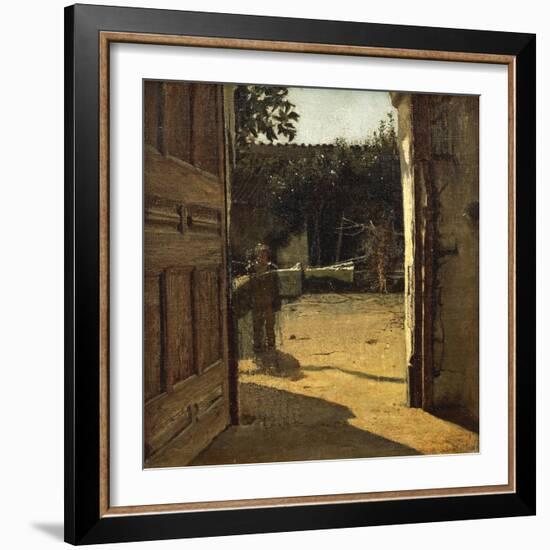 Courtyard in Sun, Interior of Country House, 1864-1866-Giuseppe De Nittis-Framed Giclee Print