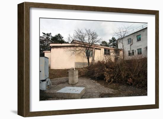 Courtyard near the Old Soviet Buildings in Late Autumn-alexabelov-Framed Photographic Print