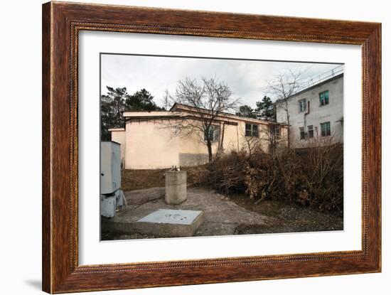 Courtyard near the Old Soviet Buildings in Late Autumn-alexabelov-Framed Photographic Print