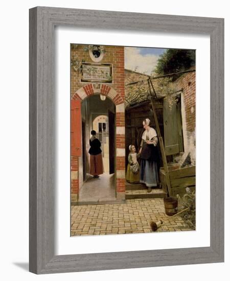 Courtyard of a House in Delft, 1658-Pieter de Hooch-Framed Giclee Print