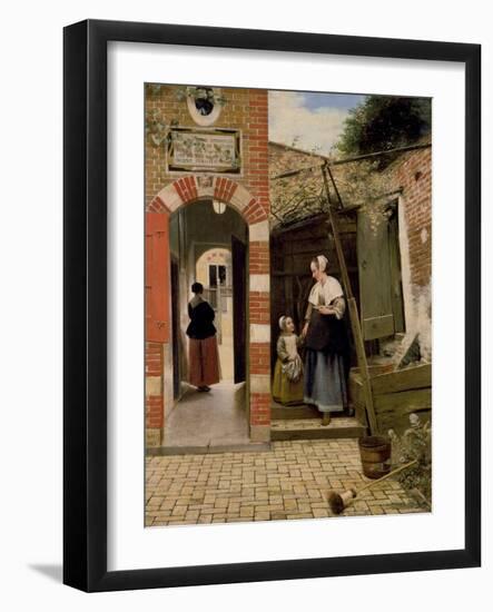 Courtyard of a House in Delft, 1658-Pieter de Hooch-Framed Giclee Print