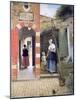 Courtyard of a House in Delft, 1658-Pieter de Hooch-Mounted Giclee Print