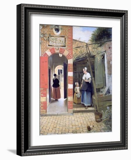 Courtyard of a House in Delft, 1658-Pieter de Hooch-Framed Giclee Print