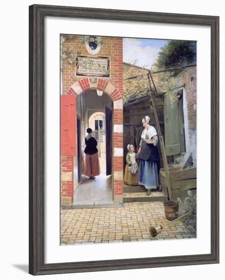 Courtyard of a House in Delft, 1658-Pieter de Hooch-Framed Giclee Print