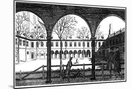 Courtyard of Gresham College, London, 18th Century-null-Mounted Giclee Print