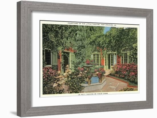 Courtyard of Little Theatre, New Orleans, Louisiana-null-Framed Art Print