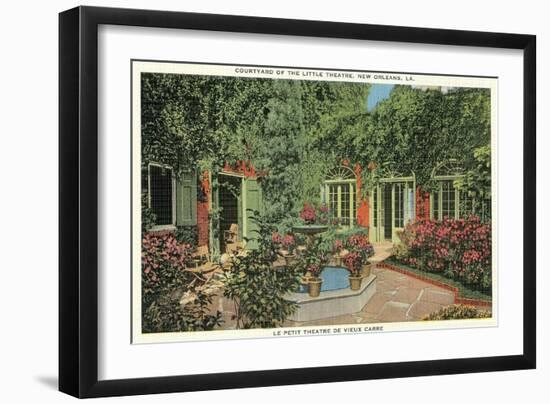 Courtyard of Little Theatre, New Orleans, Louisiana-null-Framed Art Print