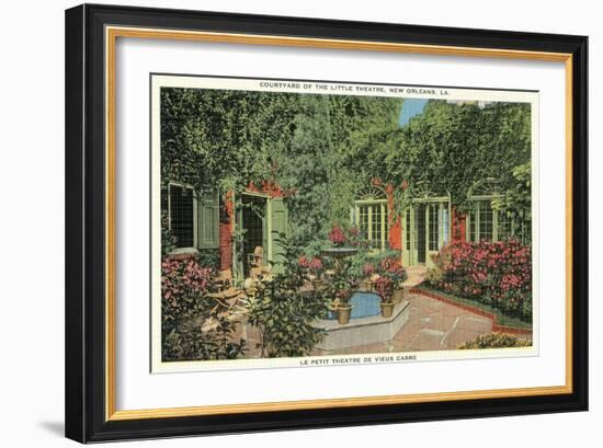 Courtyard of Little Theatre, New Orleans, Louisiana-null-Framed Art Print