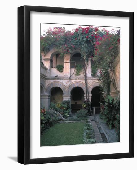 Courtyard of the Camino Real Oaxaca Hotel, Bougainvillea and Garden, Mexico-Judith Haden-Framed Photographic Print