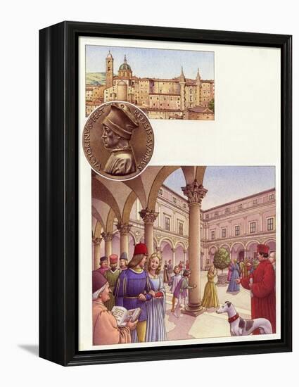 Courtyard of the Ducal Palace at Urbino-Pat Nicolle-Framed Premier Image Canvas