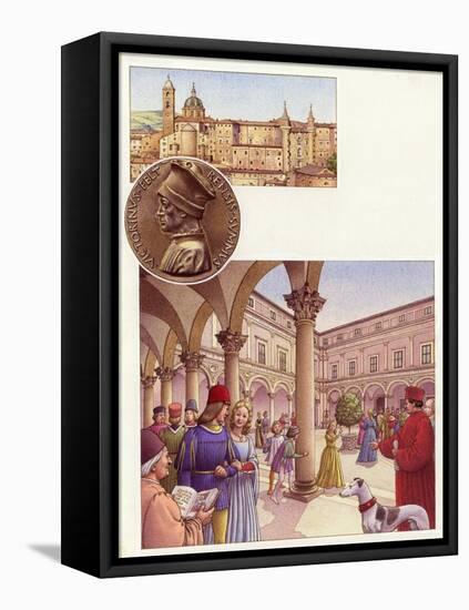 Courtyard of the Ducal Palace at Urbino-Pat Nicolle-Framed Premier Image Canvas