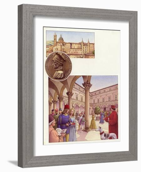 Courtyard of the Ducal Palace at Urbino-Pat Nicolle-Framed Giclee Print