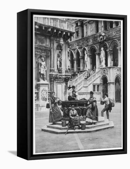 Courtyard of the Ducal Palace, Venice, Late 19th Century-John L Stoddard-Framed Premier Image Canvas