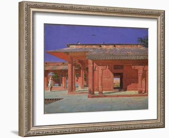 Courtyard of the Harem in the Fatehpur Sikri Imperial Palace, 1874-1876-Vasili Vasilyevich Vereshchagin-Framed Giclee Print