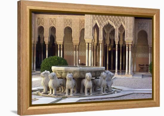 Courtyard of the Lions in the Alhambra, a Medieval Moorish City, Granada, Spain-null-Framed Premier Image Canvas